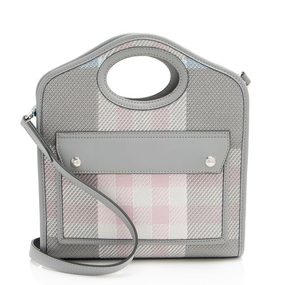 Burberry Calfskin Check Mini Pocket Tote - Picture 1 of 11